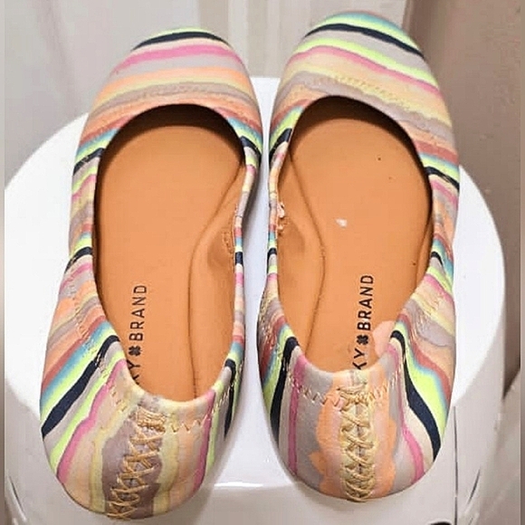 Lucky Brand Emmie Casual Flats Striped Slip On Shoes Women’s Size 8M🌴 - Picture 2 of 6